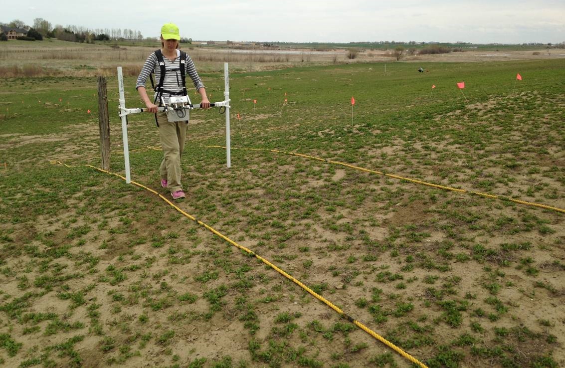 Virginia operating a magnetometer, Colorado.
