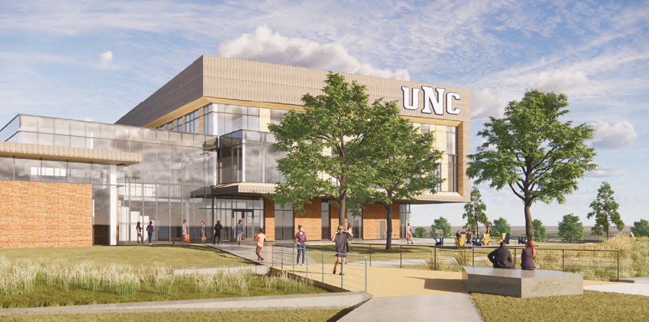 Artists rendering of a multi-story building that will house the new college of medicine