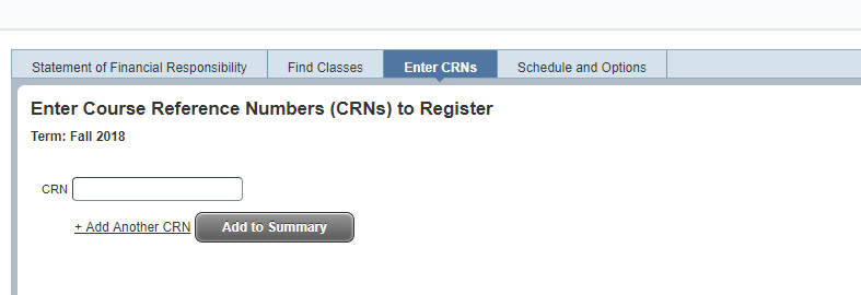 Enter CRNs